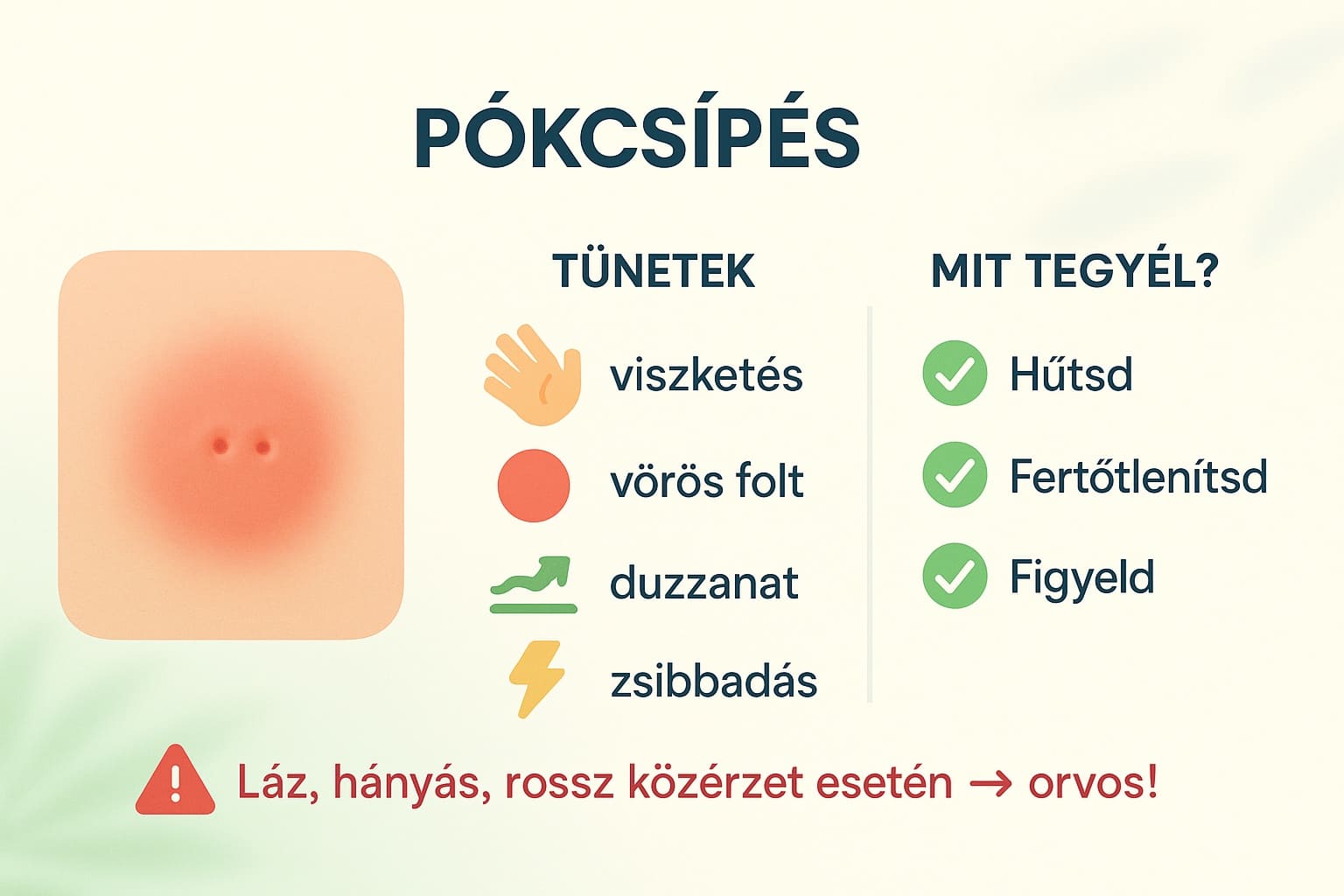 Pókcsípés infógrafika