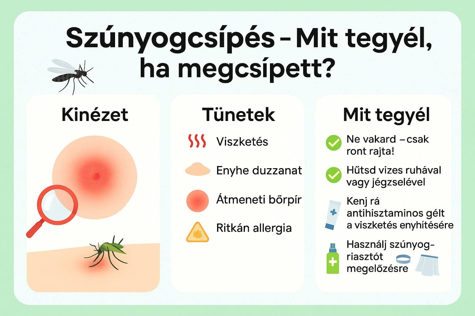 Szúnyogcsípés infógrafika