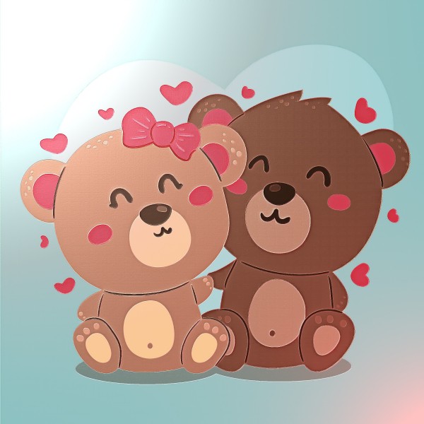 Cute teddy bears in love - Aranyos szerelmes macik - Megaport Media