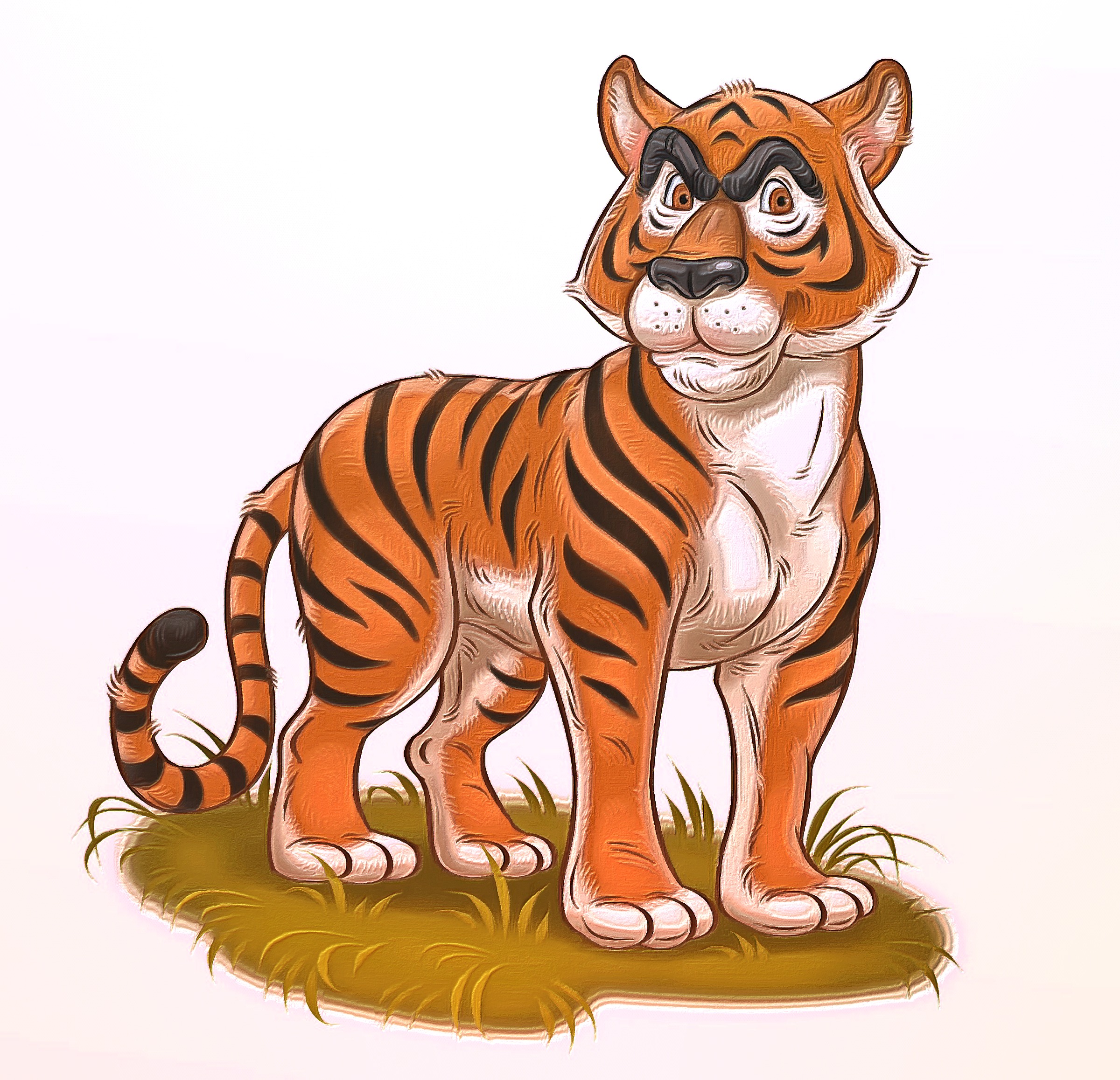 Грустный тигр рисунок